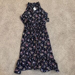 Express | Women's Black Floral Halter Dress | Size M